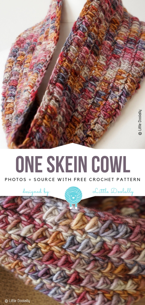 One skein crochet cowl