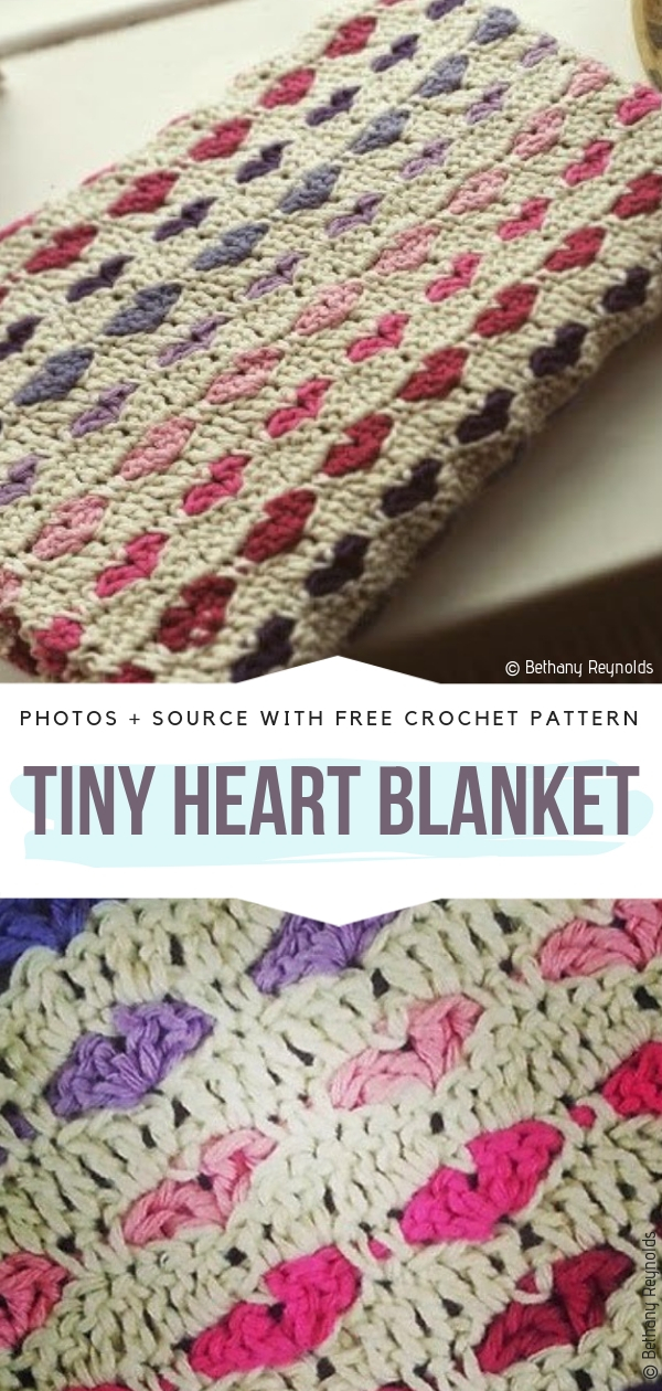 Tiny Heart Blanket Free Crochet Pattern