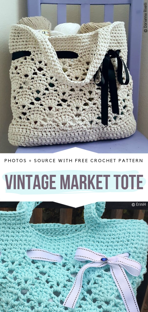 Vintage market cheap tote crochet pattern