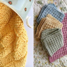 Wonderfully Simple Knitted Dishcloths with Free Patterns