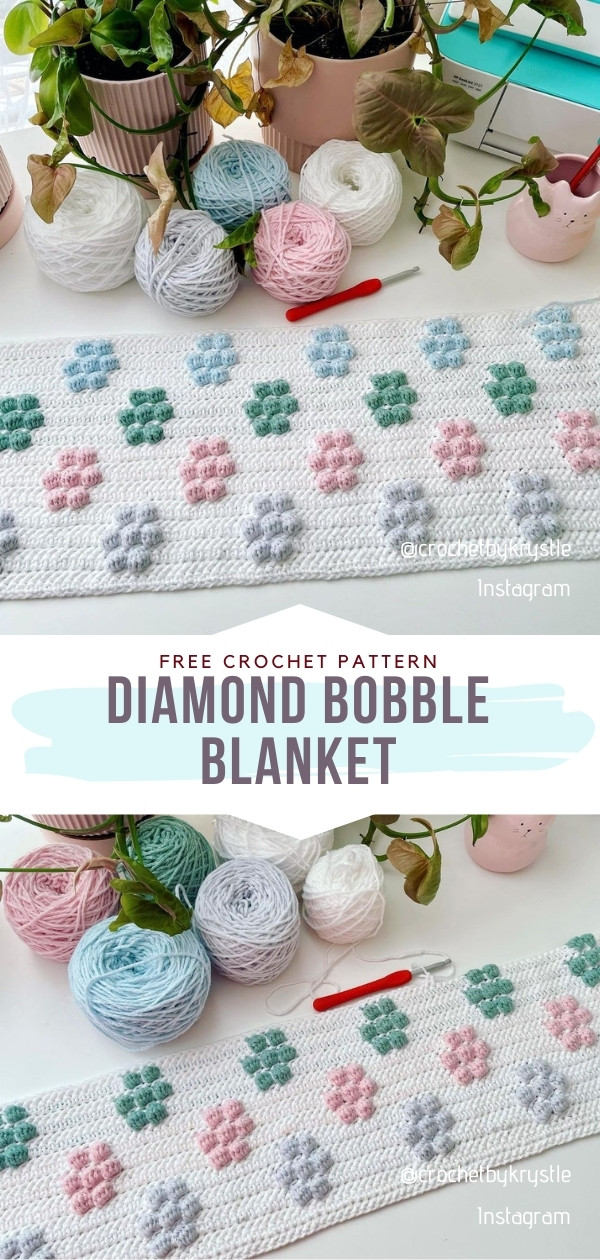 Diamond berry stitch online blanket