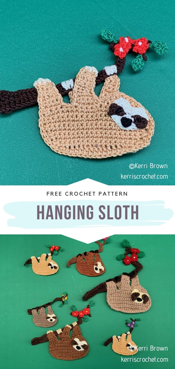 Hanging Sloth Applique