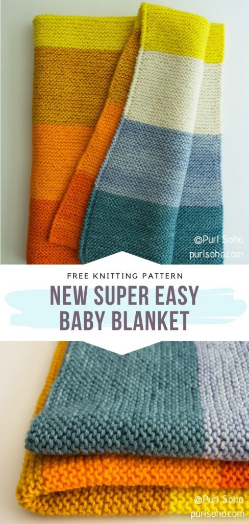 Easy Knitted Blankets in Bright Colors with Free Patterns