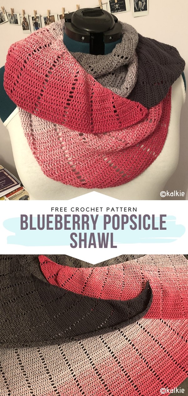 Mommy's Crochet Free Patterns - Blueberry Lace Shawl Free Crochet Pattern  💜 The season for blueberries is on the horizon!   With this  awesome crochet pattern by Me and Mr. Yarn, you