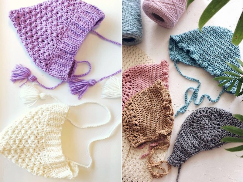 Charming Baby Bonnets Free Crochet Patterns