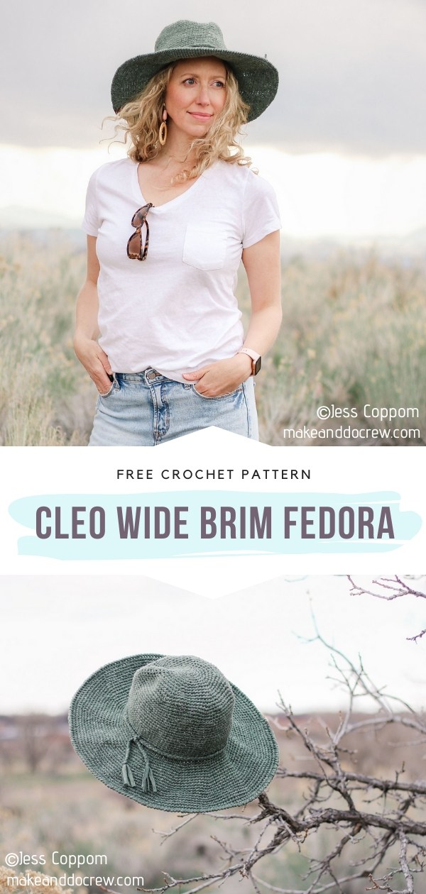 Cleo Wide Brim Fedora Crochet Hat