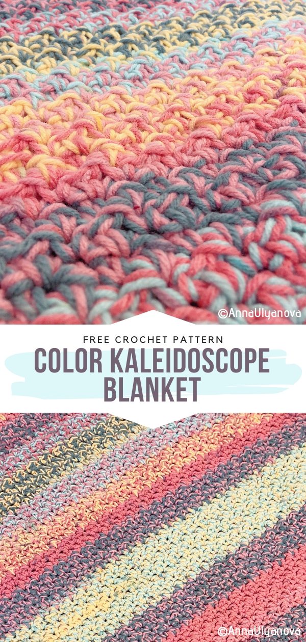 Color Kaleidoscope Blanket Free Crochet Pattern