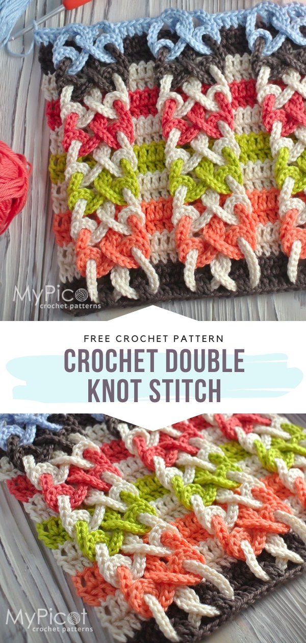 Crochet double knot stitch
