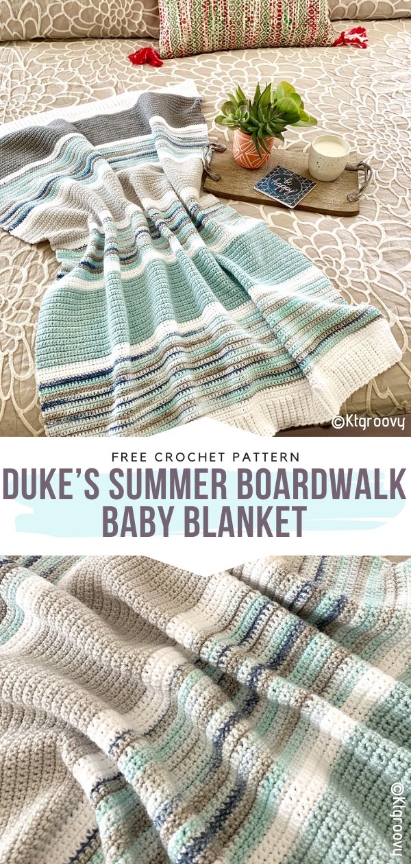 Duke’s Summer Boardwalk Baby Blanket Free Crochet Pattern