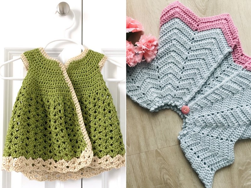 Colorful Baby Vests Free Crochet Patterns