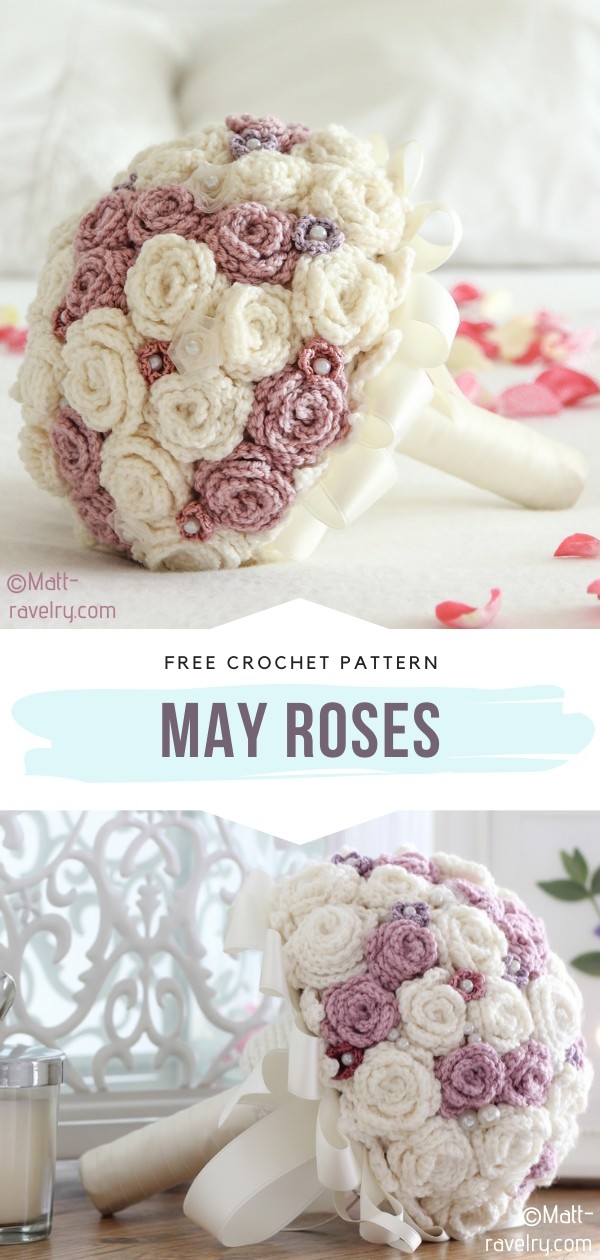 Roses Crochet Wedding Buquet