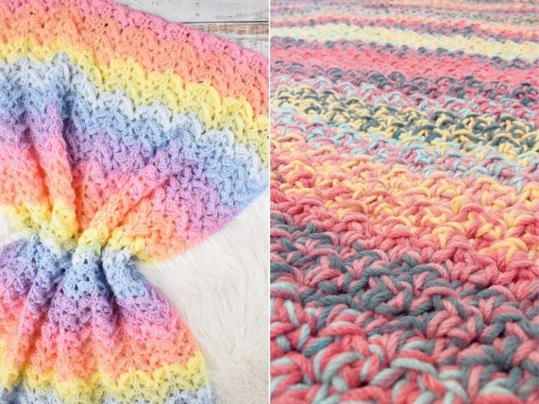 Stripes and Rainbows Blankets Free Crochet Patterns