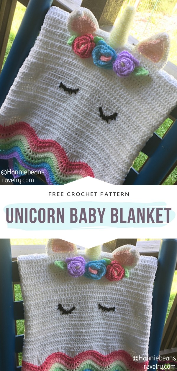 Crochet Unicorn Baby Blanket
