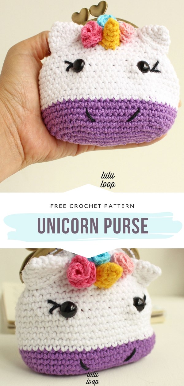 Crochet Unicorn Purse 