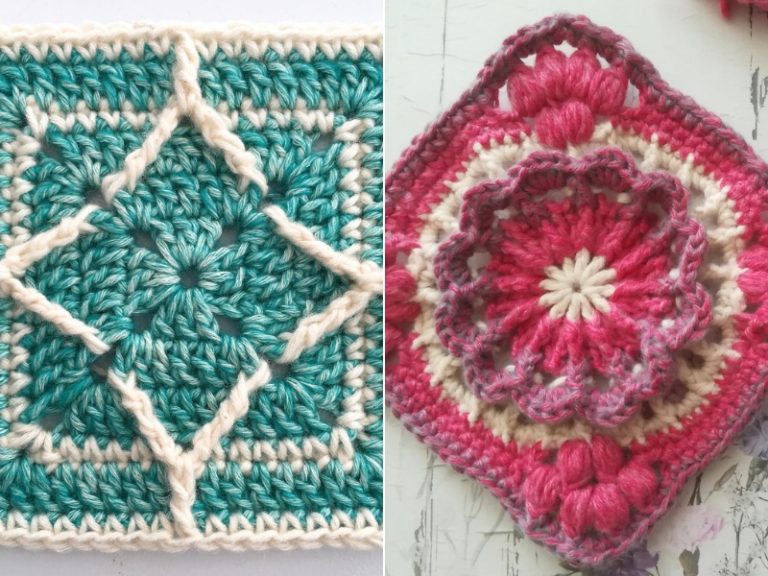 Beautiful Afghan Squares – Free Crochet Patterns