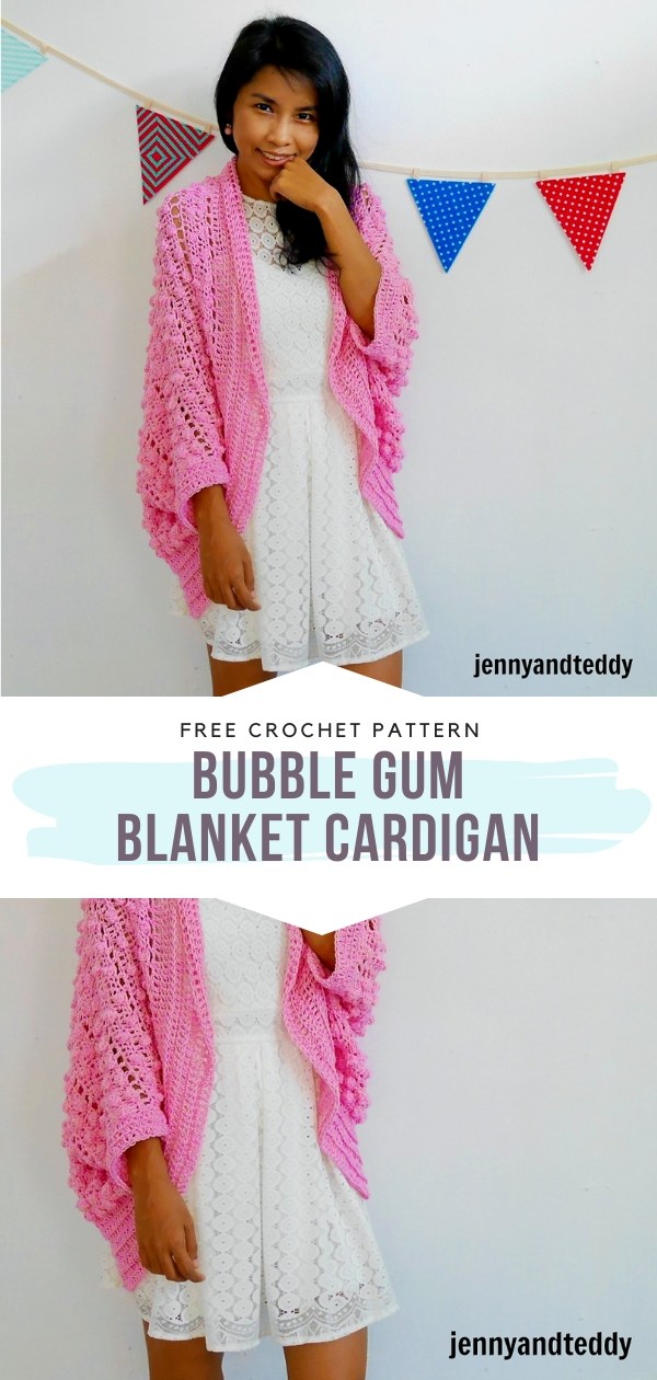 pink crochet cardigan