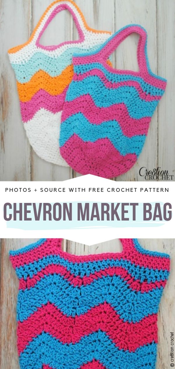 Chevron Market Bag Free Crochet Pattern