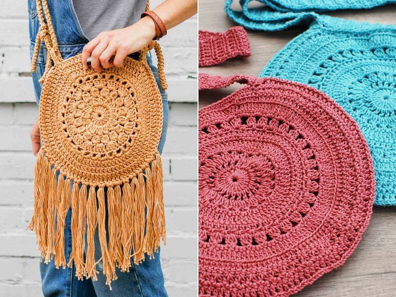 Crochet Handmade Shoulder Bag Crochet Velvet Bag Crochet Tote Bag