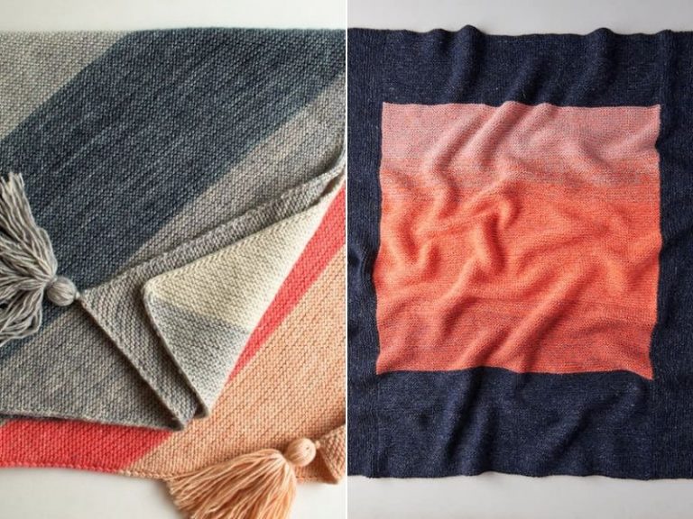 Contrasts! Knitted Blankets – Free Patterns