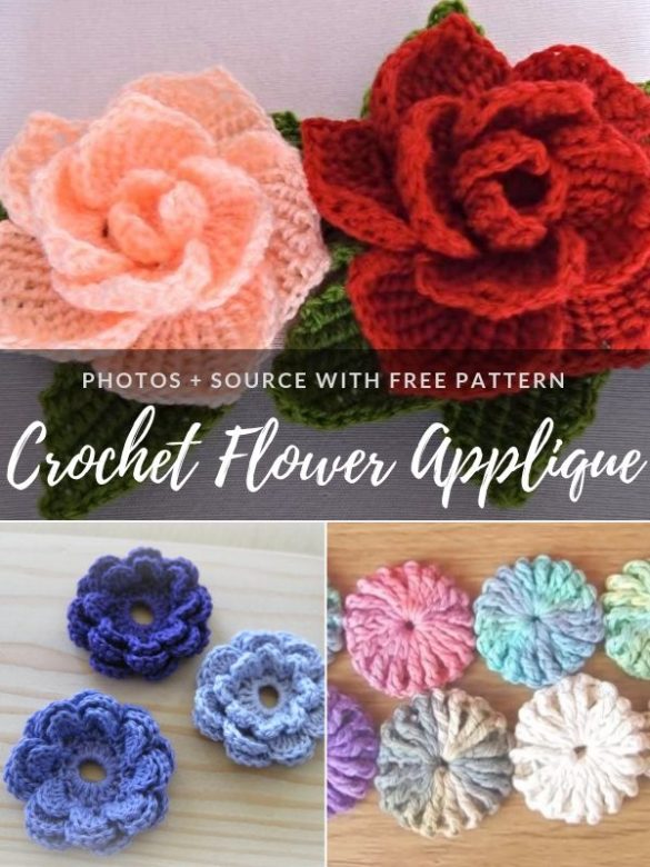 Crochet Flower Applique Free Patterns