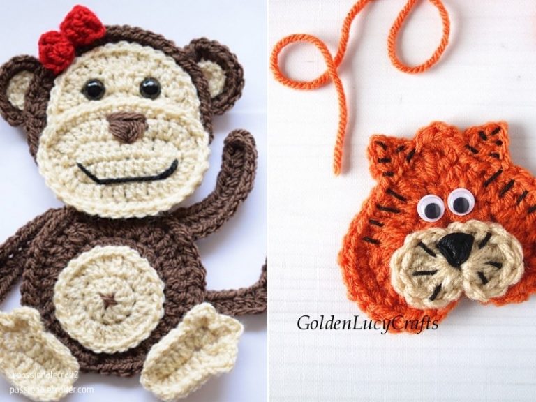Fun Animal Appliques – Free Crochet Patterns