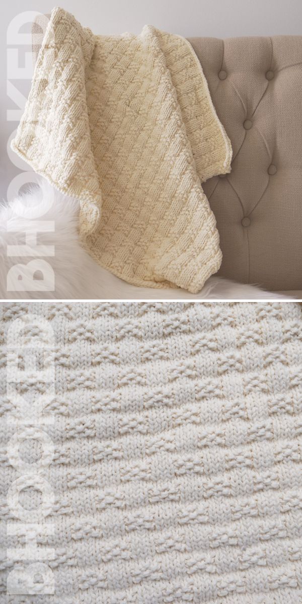 textured off-white crochet blanket