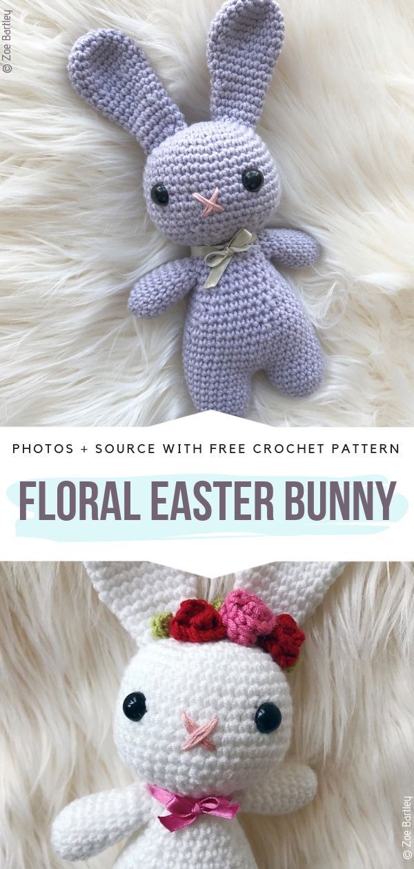 Floral Easter Bunny Free Crochet Pattern