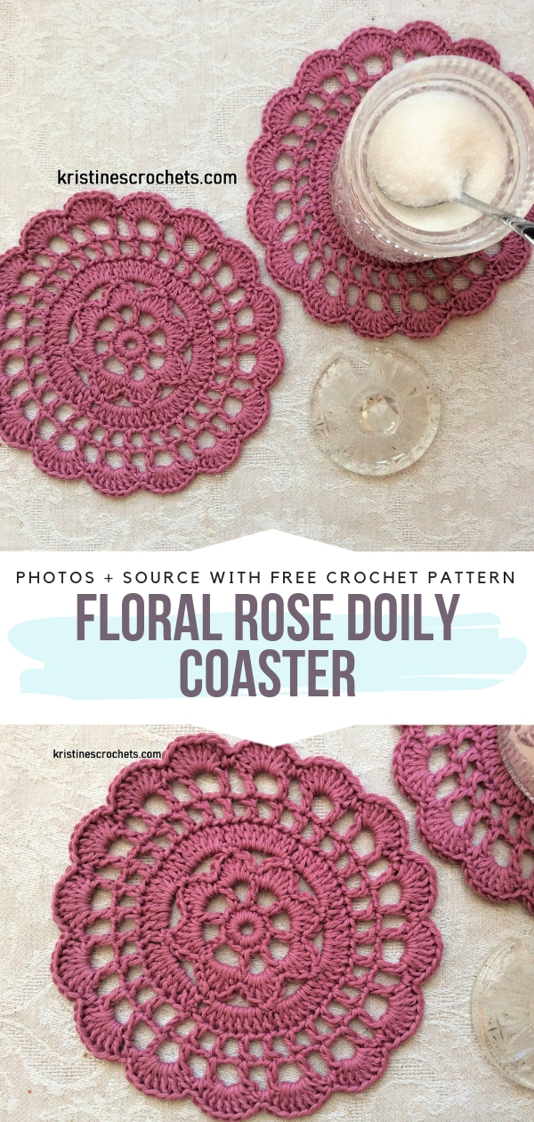 Floral Rose Doily Coaster