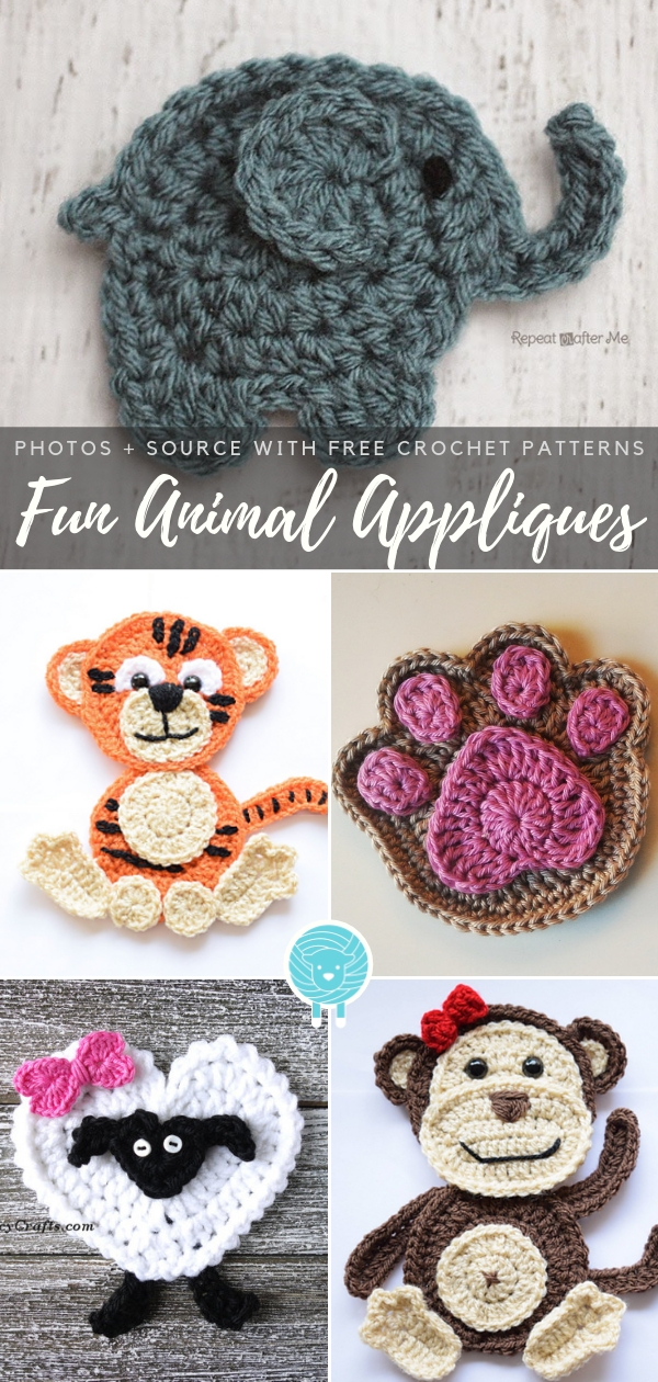 Super Fun Animal Appliques Free Crochet Patterns Amigurumi crochet sea creature animal toy free patterns