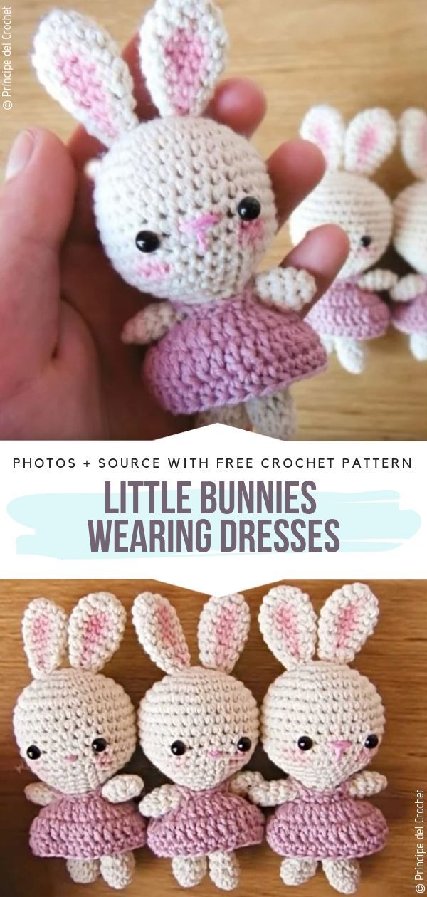 Little Bunnies Wearing Dresses Free Crochet Pattern