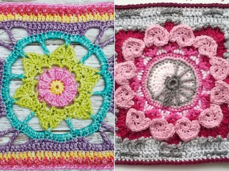 Lovely Flower Squares Free Crochet Patterns