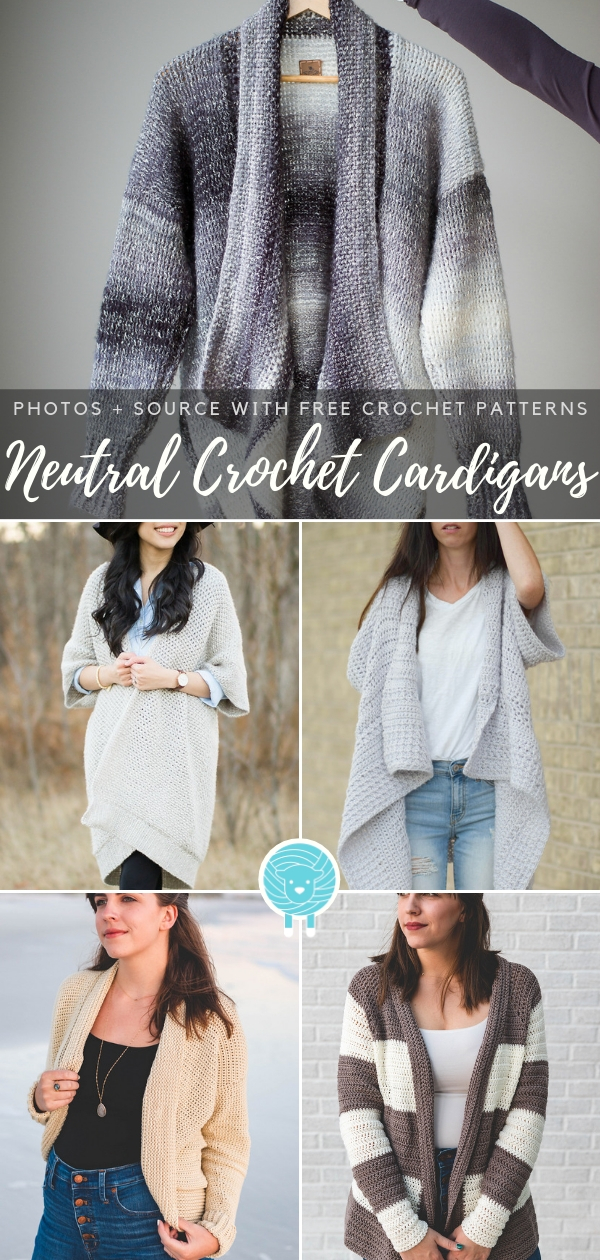 Neutral Crochet Cardigans Free Patterns