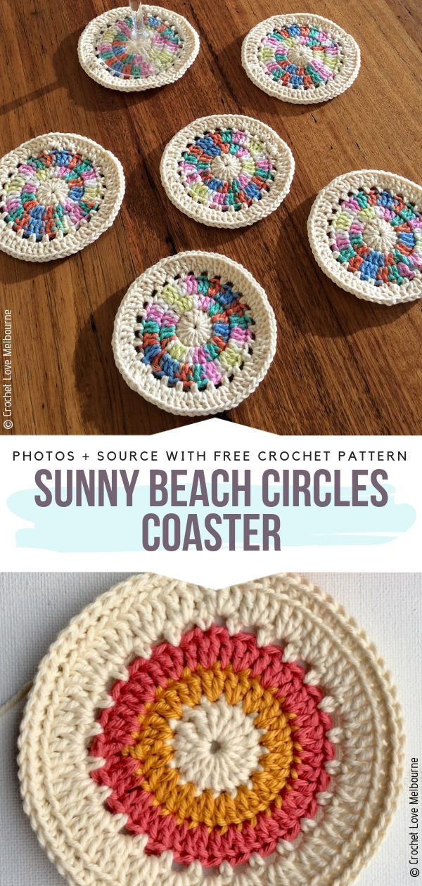 Round crochet coasters 