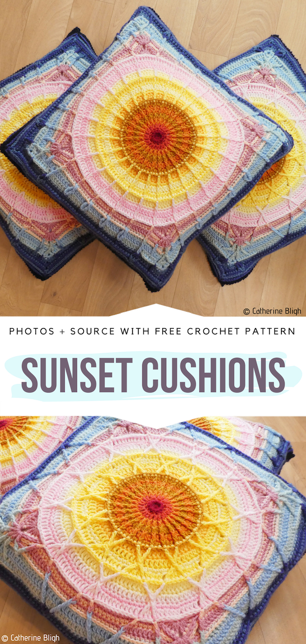 Sunset Cushions Free Crochet Pattern