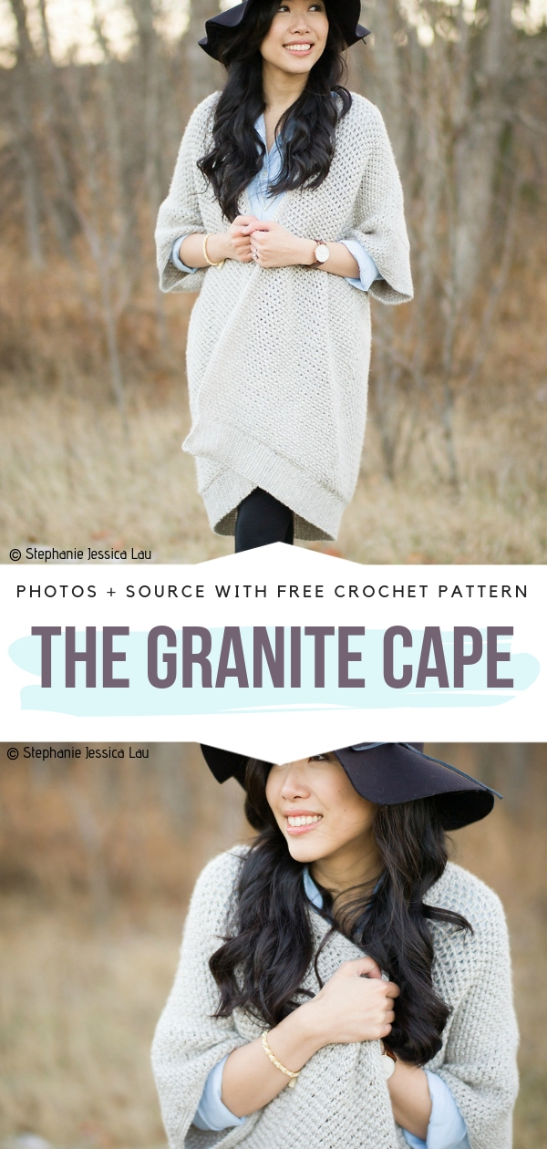 Long Cardigan The Granite Cape Free Crochet Pattern