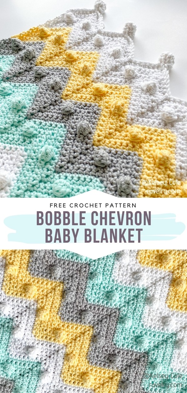 Bobble Chevron Baby Blanket