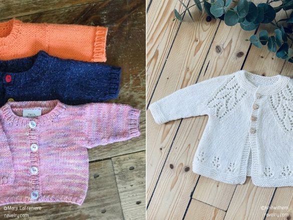 Adorable Knitted Baby Cardigans - Free Patterns