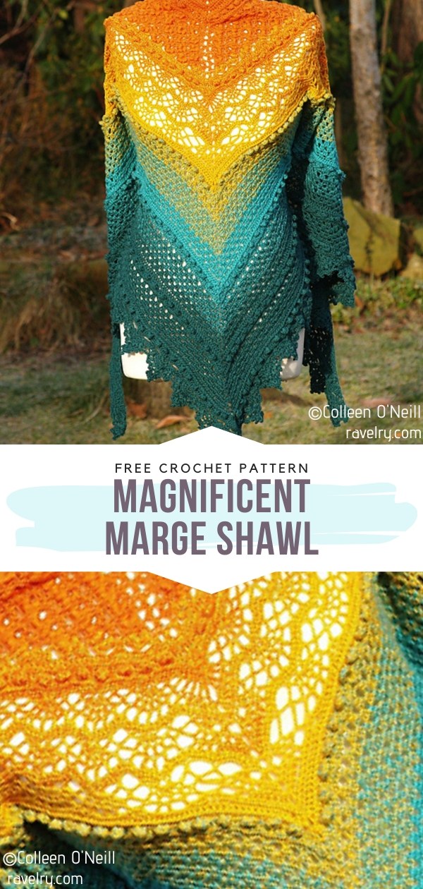 Magnificent Marge Lacy Crochet Shawl