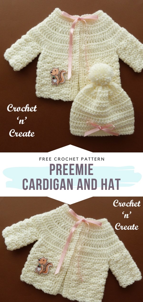 Free preemie crochet cardigan on sale patterns