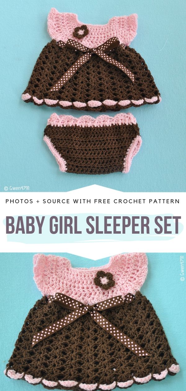 Baby Girl Sleeper Set Free Crochet Pattern