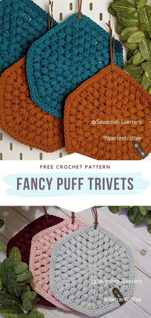 Puff Stitch Crochet Dishcloths - Free Patterns