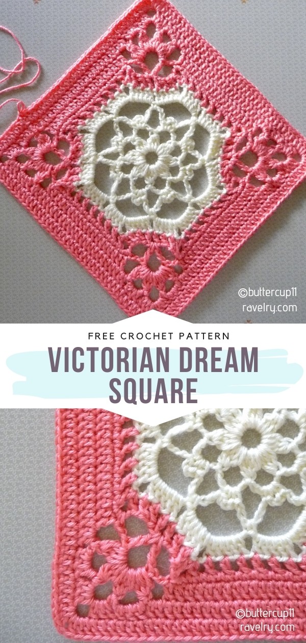 Artistic Lace Motif Crochet Squares - Free Patterns