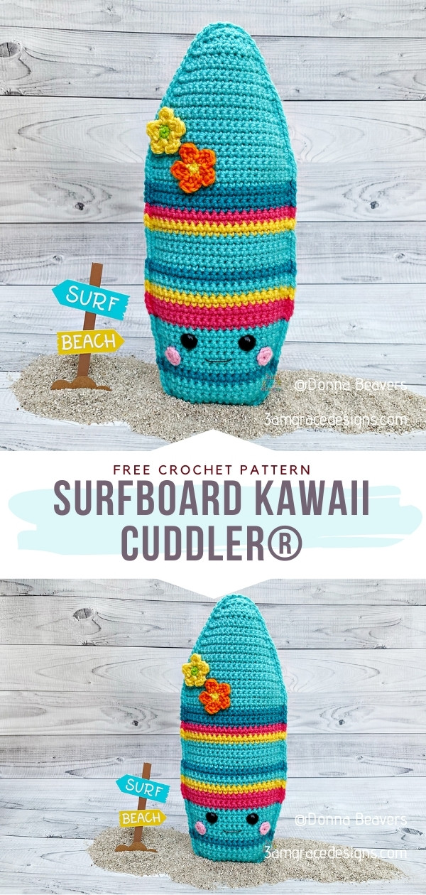 Surfer Amigurumi Crochet Doll Pattern Surfer Girl Surfing 