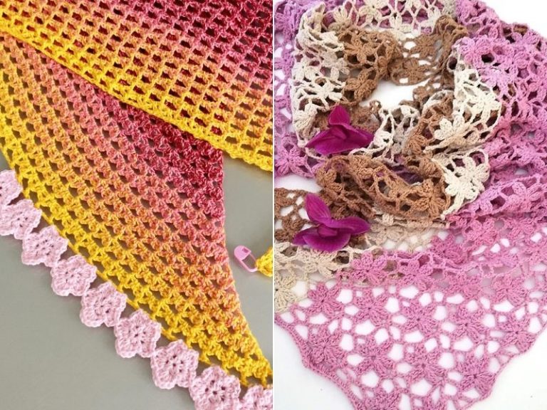 Flower Lace Summer Shawls Free Crochet Patterns