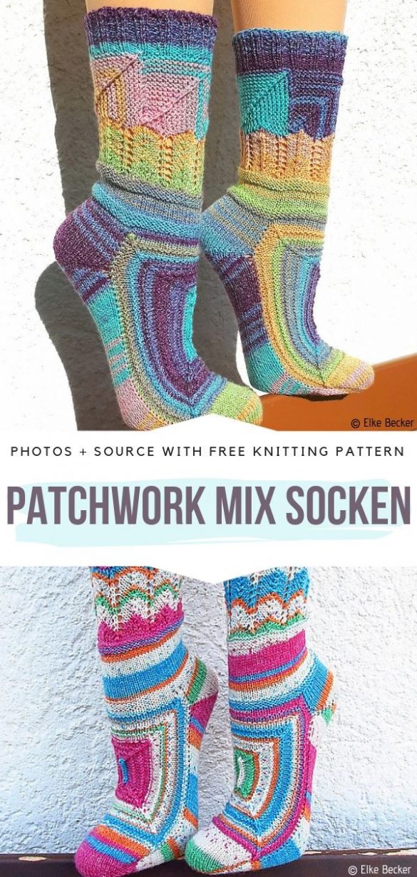 Colorful Knitted Socks Free Patterns