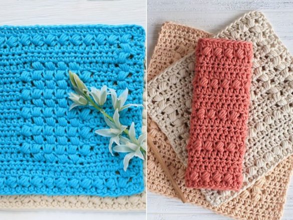 Puff Stitch Crochet Dishcloths - Free Patterns