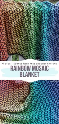 Mosaic Pattern Blankets with Free Crochet Patterns