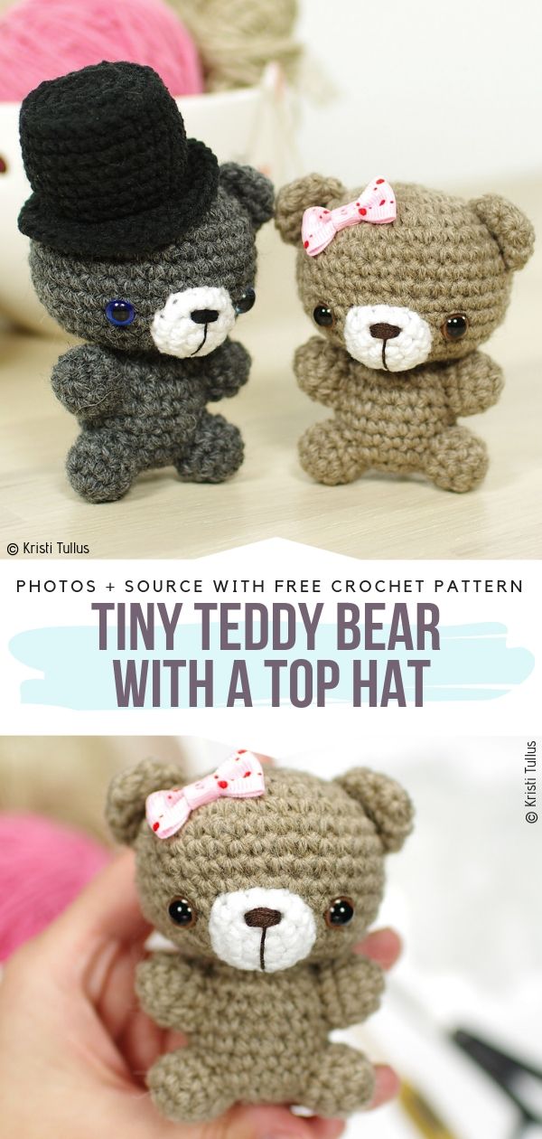 Tiny Teddy Bear with a Top Hat