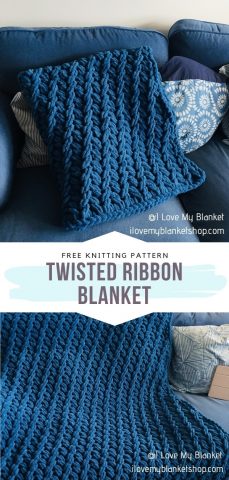 Blue Cables - Knit Baby Blankets with Free Patterns