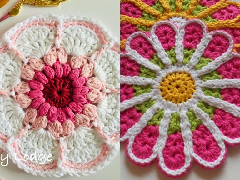 Amazing Flower Dishcloths Free Crochet Patterns